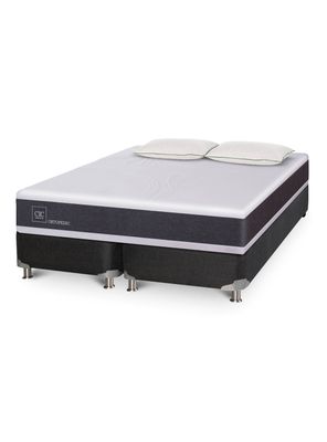 Box Spring Ortopedic B5 Bk 2 Base Dividida + 2 Almohadas Da Soft Sleep