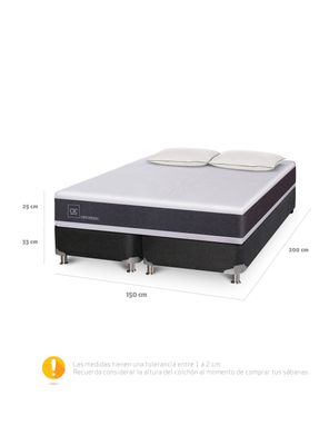 Imagen 2 del producto Box Spring Ortopedic B5 Bk 2 Base Dividida + 2 Almohadas Da Soft Sleep