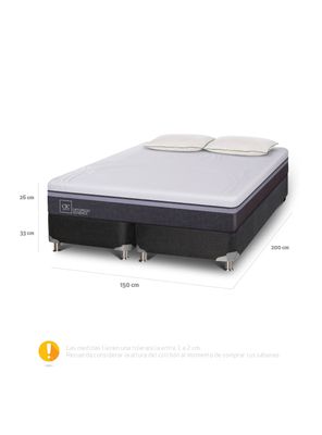 Imagen 2 del producto Box Spring Ortopedic Advance B5 Bk 2Base Dividida + 2 Almohadas Da Soft Sleep