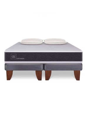 Cama Europea New Ortopedic 2 Plazas Base Dividida + 2 Almohadas Da Soft Sleep