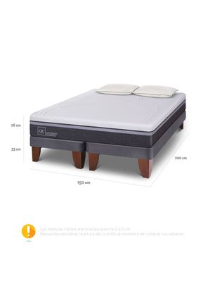 Imagen 2 del producto Cama Europea Ortopedic Advance 2 Base Dividida + 2 Almohadas Da Soft Sleep