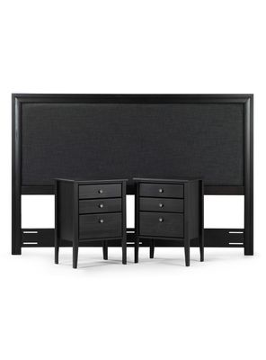 Imagen 2 del producto Set Muebles Dormitorio: Respaldo Nolita 2 Plazas + Veladores Issey Grafito