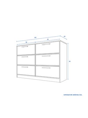 Imagen 2 del producto Comoda Roble 6 Cajones