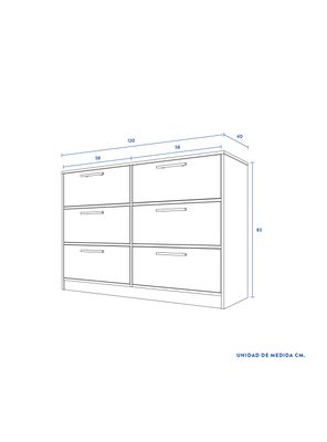 Imagen 2 del producto Cómoda Acacia 6 Cajones