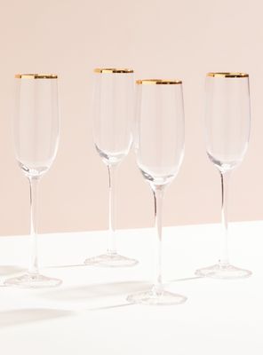 Set 4 Copas Champaña Gold
