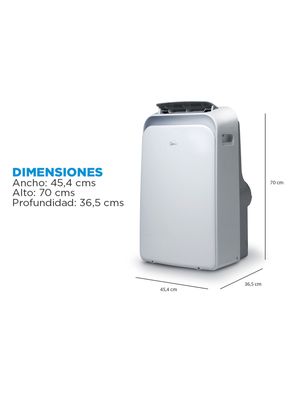 Imagen 2 del producto Aire Acondicionado Portátil Frío/Calor 12000 BTU WiFi MPPD-12KHRN1W