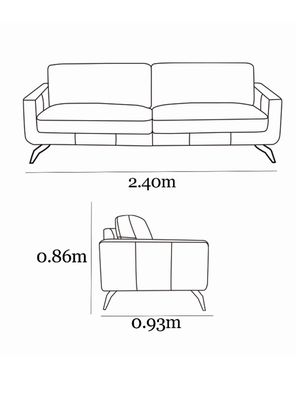Imagen 2 del producto Sofá Cuero Trivento 3 Cuerpos