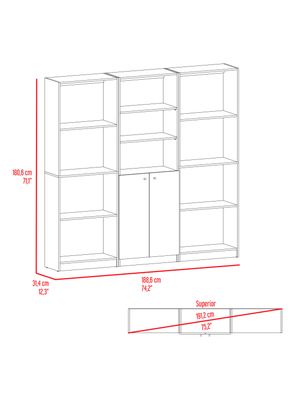 Imagen 2 del producto Combo 2 Estantes 4 Repisas + Estante 2 Puertas