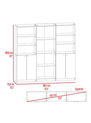 Imagen 2 del producto Combo Home 2 Estantes 2 Puertas + Estante 4 Repisas