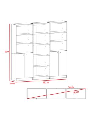 Imagen 2 del producto Combo 2 Estante 2 Puertas + Estante 5 Repisas