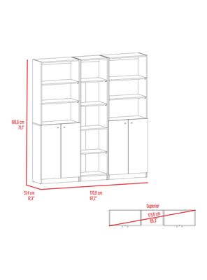 Imagen 2 del producto Combo 2 Estante 2 Puertas + Estante 45 cm