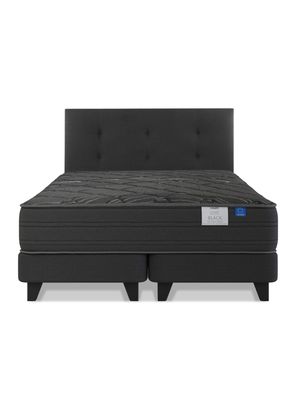 Imagen 2 del producto Cama Europea Black 2 Plazas Base Dividida + Respaldo Royal Negro