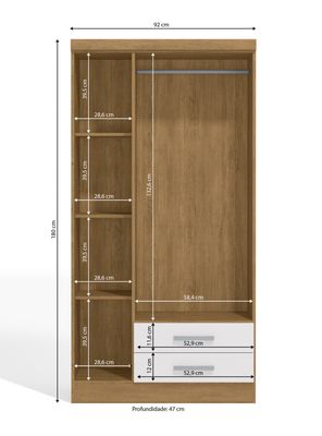 Imagen 2 del producto Clóset Leticia 3 Puertas 2 Cajones Blanco