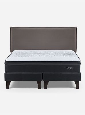 Imagen 2 del producto Cama Europea Tempo 2 Plazas Base Dividida + Respaldo Maurice Chocolate