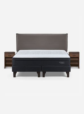 Imagen 2 del producto Cama Europea Tempo King Base Dividida + Respaldo + Veladores Maurice