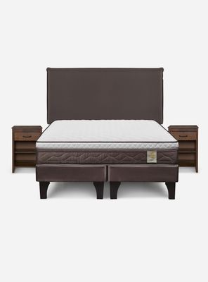 Imagen 2 del producto Cama Europea New style 4 2 Plazas Base Dividida + Respaldo + Veladores Maurice