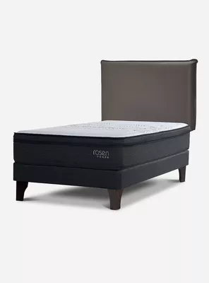 Cama Europea Tempo 1.5 Plazas + Respaldo Maurice Chocolate