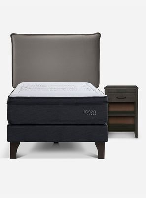 Imagen 2 del producto Cama Europea Tempo 1.5 Plazas + Respaldo + Velador Maurice Issey