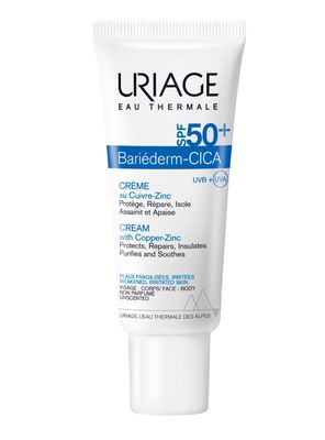 Crema Reparadora Bariéderm-CICA Uriage con Cobre y Zinc SPF50+ 40 ml