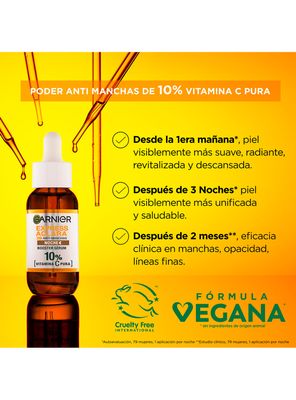 Imagen 2 del producto Sérum Noche 10% Vitamina C Garnier Express Aclara