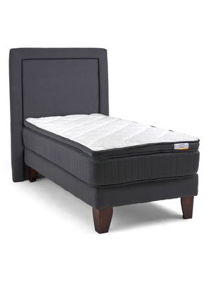 Cama Europea Hybrida Base Normal 1.5 Plazas Plus + Respaldo