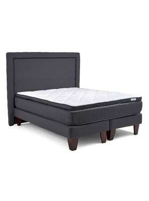 Cama Europea Hybrida Base Dividida 2 Plazas Plus + Respaldo