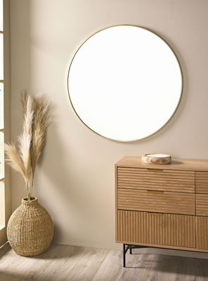 Espejo Redondo 100 cm Dorado