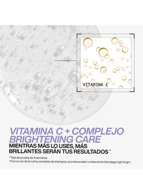 Imagen 2 del producto Set Iluminador Cabello Rubio Blondage High Bright Shampoo con Vitamina C 300ml + Acondicionador 300ml Redken