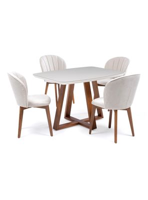 Juego Comedor Bennet + 4 Sillas Alba