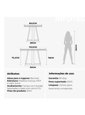 Imagen 2 del producto Juego Comedor Bennet + 4 Sillas Alba