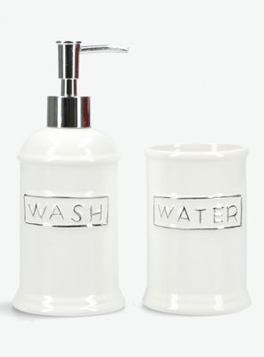 Set Dispensador + Vaso Letras Sarah Miller
