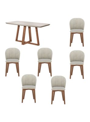 Juego Comedor Bennet + 6 Sillas Alba