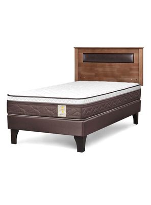 Cama Europea New Style 4 Plus 1.5 Plazas + Respaldo Ferrara