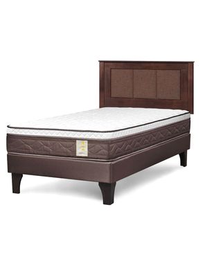 Cama Europea New Style 4 Plus 1.5 Plazas + Respaldo Rachel