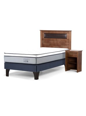 Cama Europea Indie 1 Plaza + Set de Muebles Ferrara
