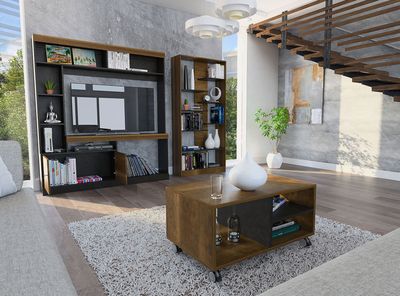 Estante TV 55'' + Biblioteca + Mesa de Centro Classic