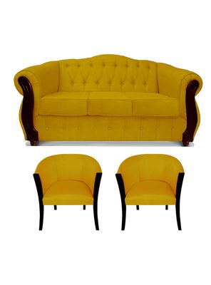 Juego Living Orlando 3C + 2 Sillones