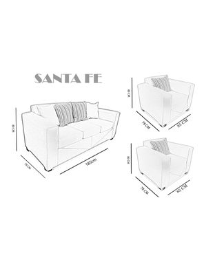 Imagen 2 del producto Juego Living Santa Fe 3C + 2 Sillones