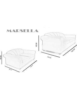 Imagen 2 del producto Juego Living Marsella Sofá 3C + Sofá 2C