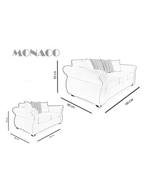 Imagen 2 del producto Juego Living Monaco Sofá 3C + Sofá 2C