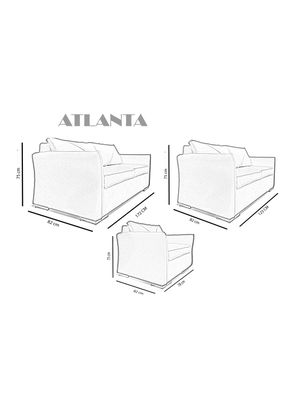 Imagen 2 del producto Juego Living Atlanta Sofá 3C + Sofá 2C + 1 Sillón