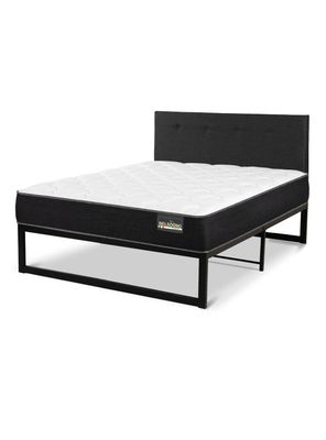 Cama Iron Smart Belsogno Plus 1.5 Plazas + Respaldo Black