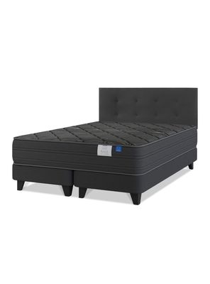 Cama Europea Black king (180x200) Flex + Respaldo Royal