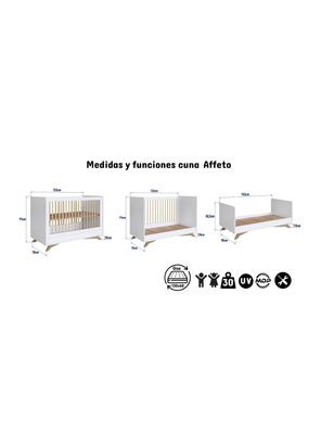 Imagen 2 del producto Cuna Blanca 3 Funciones Affeto