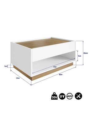 Imagen 2 del producto Mesa de Centro Blanco Miel Bari