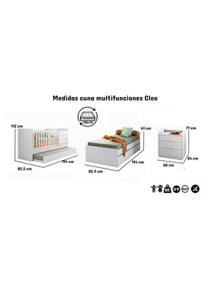 Imagen 2 del producto Cuna Multifuncional Cleo Blanco