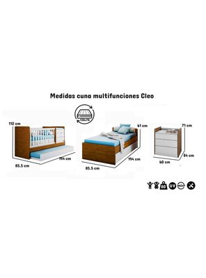 Imagen 2 del producto Cuna Multifuncio Cleo Blanco Café