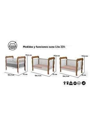 Imagen 2 del producto Cuna Blanca Cafe 3 Funciones Lila