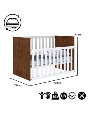 Imagen 2 del producto Cuna Blanca Cafe Gabi C/Baranda Ajustable