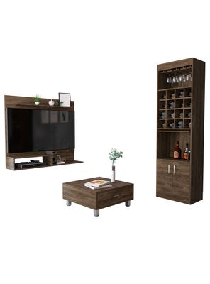 Panel TV 55"" + Bar Kava + Mesa de Centro TuHome